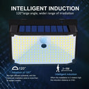 Black 208 led solar outdoor motion sensor waterproof garden lights