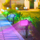 Black 20leds rgb solar landscape spotlights garden wall lamp