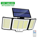 Black 348 led solar super bright motion sensor light garden wall lamp
