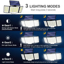 Black 348 led solar super bright motion sensor light garden wall lamp