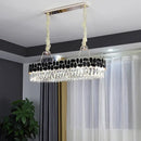 Elegant chrome and black finish crystal chandelier dining room light