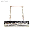 Elegant chrome and black finish crystal chandelier dining room light