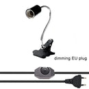 Black adjustable gooseneck clip lamp holder bedroom desk light