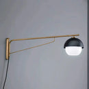 Black and brass mesh globe wall lamp bedroom luxury fixture