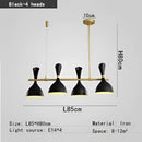Black and brass nordic led multiple head chandelier for living room