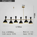 Black and brass nordic led multiple head chandelier for living room