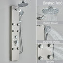 Black and chrome rainfall shower panel bathroom storage rack