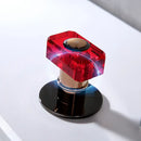 Black and copper gray brass basin faucets with red crystal knobs bathroom