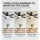 Black and dark wood ceiling fan light with remote living room
