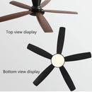 Black and dark wood ceiling fan light with remote living room