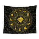 Black and gold constellation zodiac tapestry bedroom wall decor