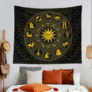Black and gold constellation zodiac tapestry bedroom wall decor