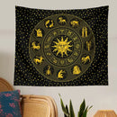 Black and gold constellation zodiac tapestry bedroom wall decor