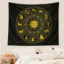 Black and gold constellation zodiac tapestry bedroom wall decor