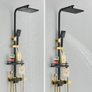 Black and gold decorbites brass lcd thermostatic shower set bathroom