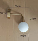 Black and gold glass wall lamp bedroom dual globe sconce