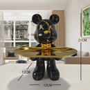 Black and gold graffiti bear figurine living room decor with tray