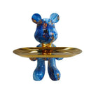 Black and gold graffiti bear figurine living room decor with tray