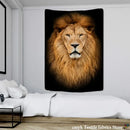 Black and gold lion world tapestry hanging cloth living room wall art