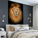 Black and gold lion world tapestry hanging cloth living room wall art
