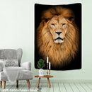 Black and gold lion world tapestry hanging cloth living room wall art