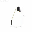 Black and gold reading light metal shade bedroom wall sconce