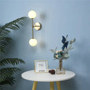 Black and golden glass led wall lamp bedroom sconce