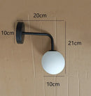 Black and golden glass led wall lamp bedroom sconce