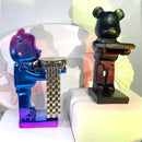 Black and iridescent purple cartoon bear watch stand bedroom decor