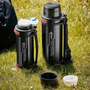 Black and red insulated stainless steel outdoor travel flask kitchen