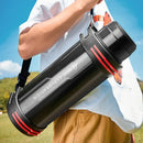 Black and red insulated stainless steel outdoor travel flask kitchen
