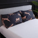 Black and rose gold leopard print duvet set bedroom bedding