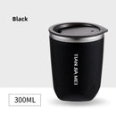 Black and silver 300ml stainless steel vacuum flask kitchen travel cup