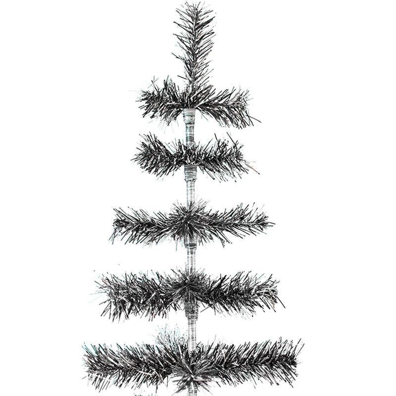 Black & Silver Firework Tinsel Tree