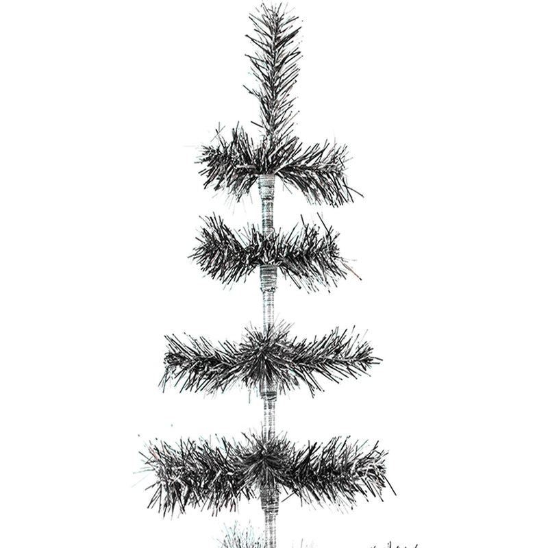 Black & Silver Firework Tinsel Tree