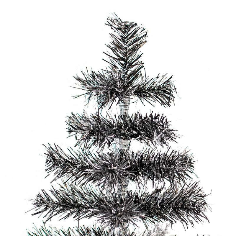 Black & Silver Firework Tinsel Tree