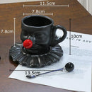 Black and silver joker head cup saucer porcelain coffee set dining room