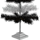 Black & Silver Layered Tinsel Christmas Tree