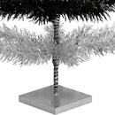 Black & Silver Layered Tinsel Christmas Tree