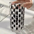 Black and silver mosaic glass cups set – kitchen drinkware