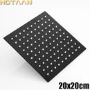 Black and silver stainless steel square shower head for bathroom