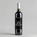 Black and White Bridesmaid Wine Label