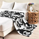 Black and white camellia knitted blanket living room rose throw quilt