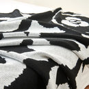 Black and white camellia knitted blanket living room rose throw quilt