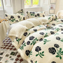 DecorBites™ Cartoon Print Cozy Blanket - Milk Velvet & Cashmere - Winter/Spring Duvet Cover