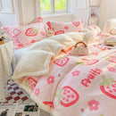 DecorBites™ Cartoon Print Cozy Blanket - Milk Velvet & Cashmere - Winter/Spring Duvet Cover