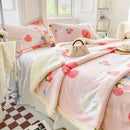 DecorBites™ Cartoon Print Cozy Blanket - Milk Velvet & Cashmere - Winter/Spring Duvet Cover