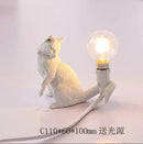 Black and white cat resin table lamp bedroom decor