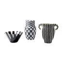 Black and white check geometric ceramic vase living room floral pot