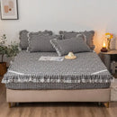 Black and white cotton plaid stripe bedding set bedroom ruffles